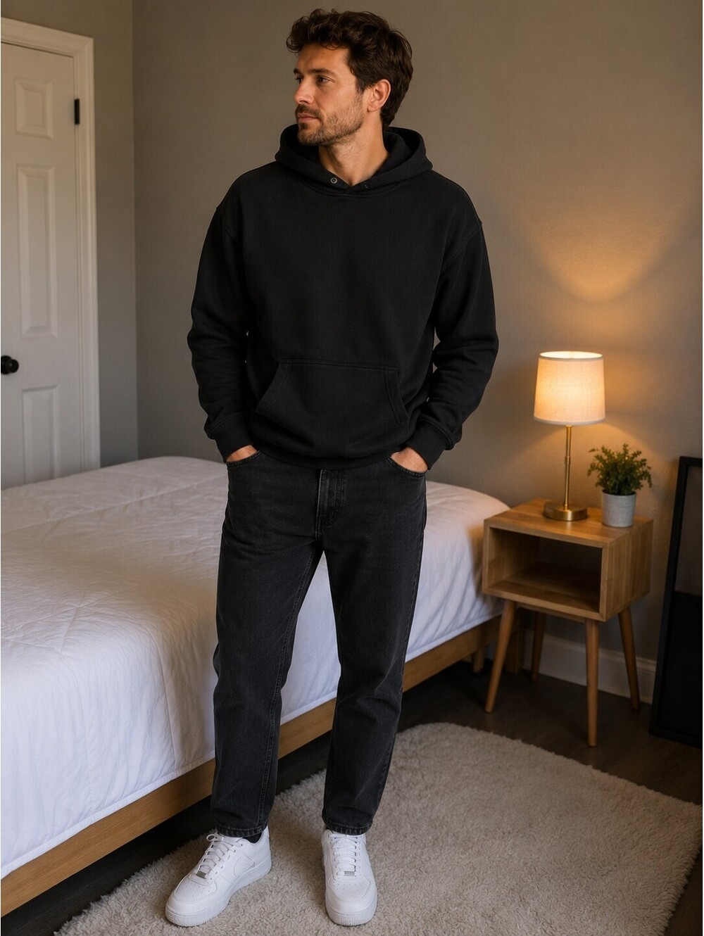 Amazon Essentials Men's Black Pullover Hoodie Size Large